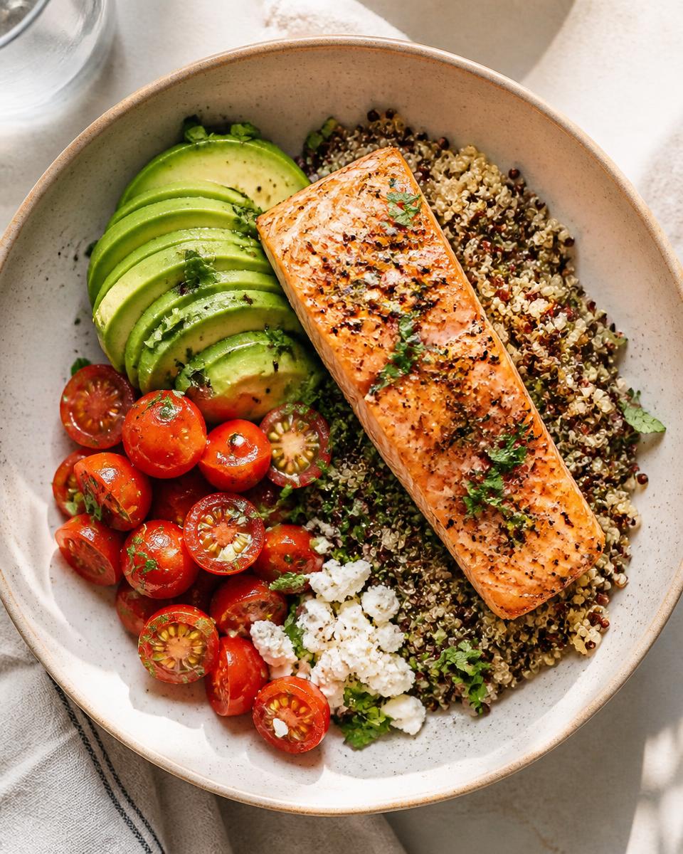 Saumon rôti, quinoa & avocat