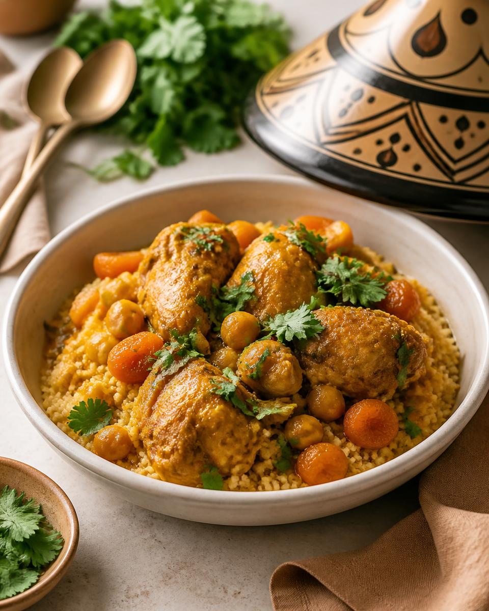 Tajine de poulet aux abricots